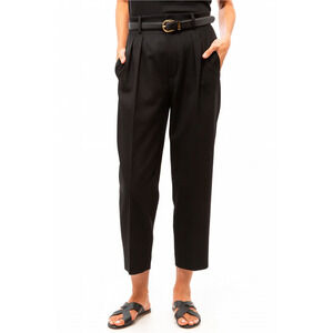 NWT! Nili Lotan 6 Etienne $575 Pleated 100% Virgin Wool Pants Straight Leg Crop